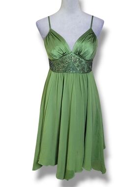 asos beige dress Adrianna Papell Beaded Chiffon Blouson Gown - Gunmetal main image 0